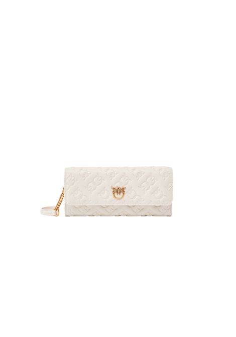 Portafoglio Pinko donna Love Tiny Birds Wallet 103765 A1YB Bianco pelle tracolla fantasia imprimè PINKO | Portafogli | 103765 A1YBZ14Q